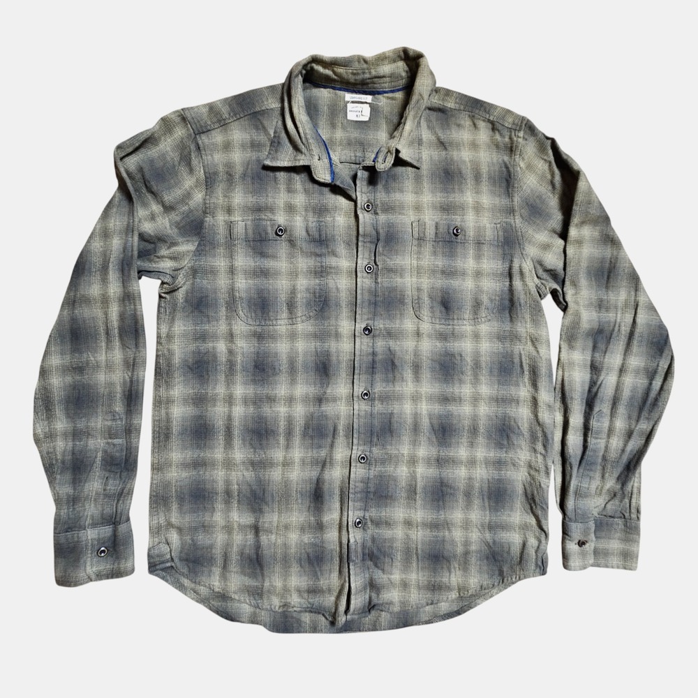 Bridge & Burn Flannel Button Up Plaid‎ Shirt Shacket Long Sleeve M Standard Fit